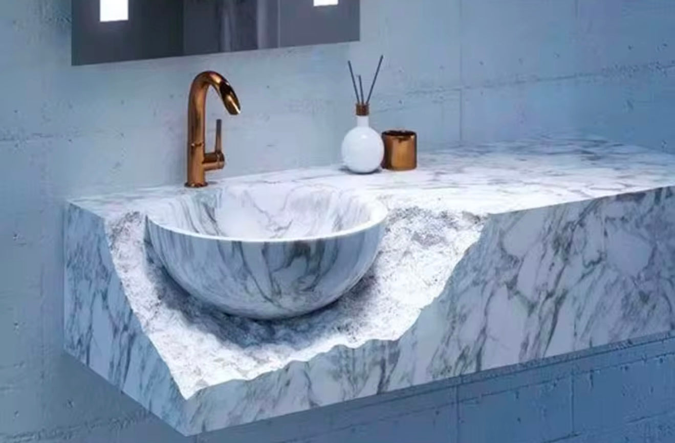 Bespoke Marble Vanity Basin & Countertop – Custom Design
