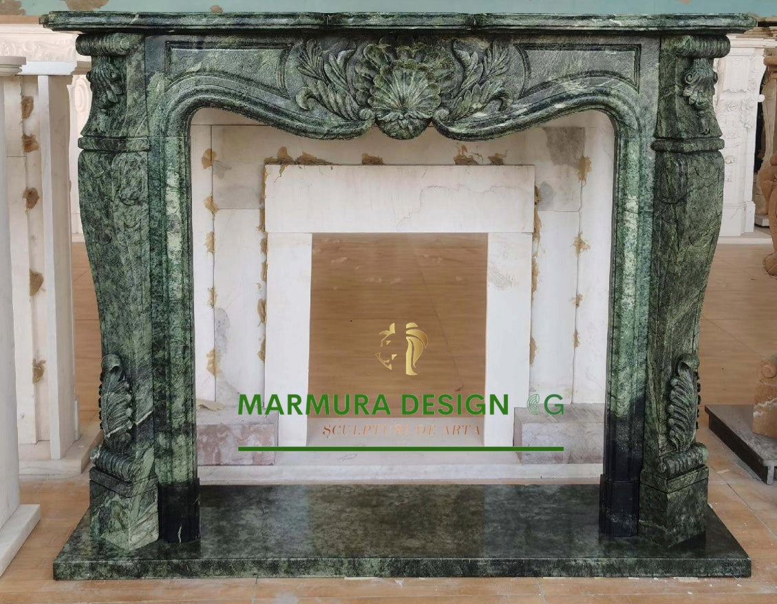 Classic Green Marble Fireplace – Made to Order