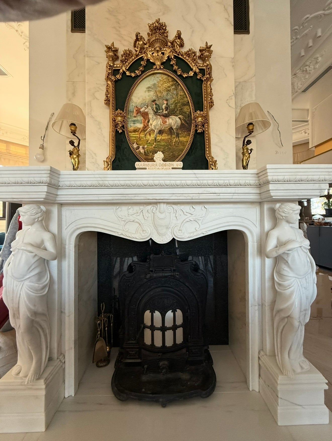 Classical Ladies – Bespoke Sculptural Marble Fireplace
