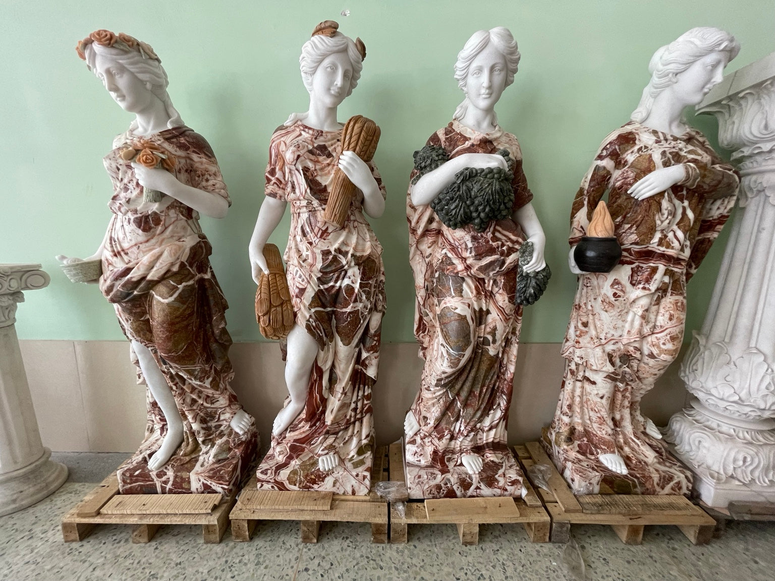 The Four Seasons – Monumental Marble Sculpture Set