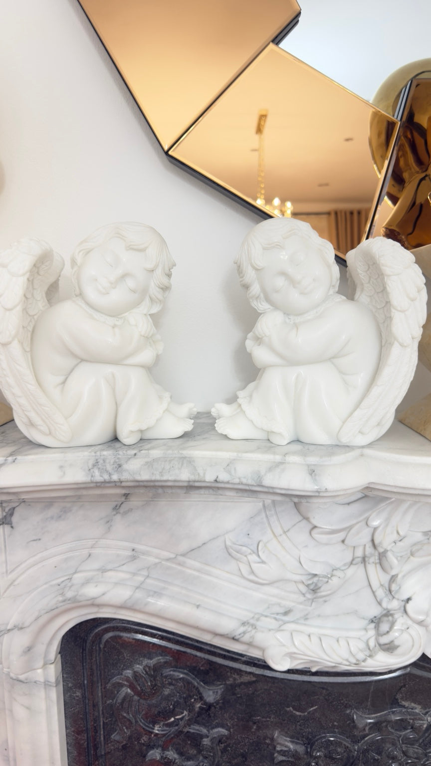 Sleeping Cherub Marble Pair – In Stock
