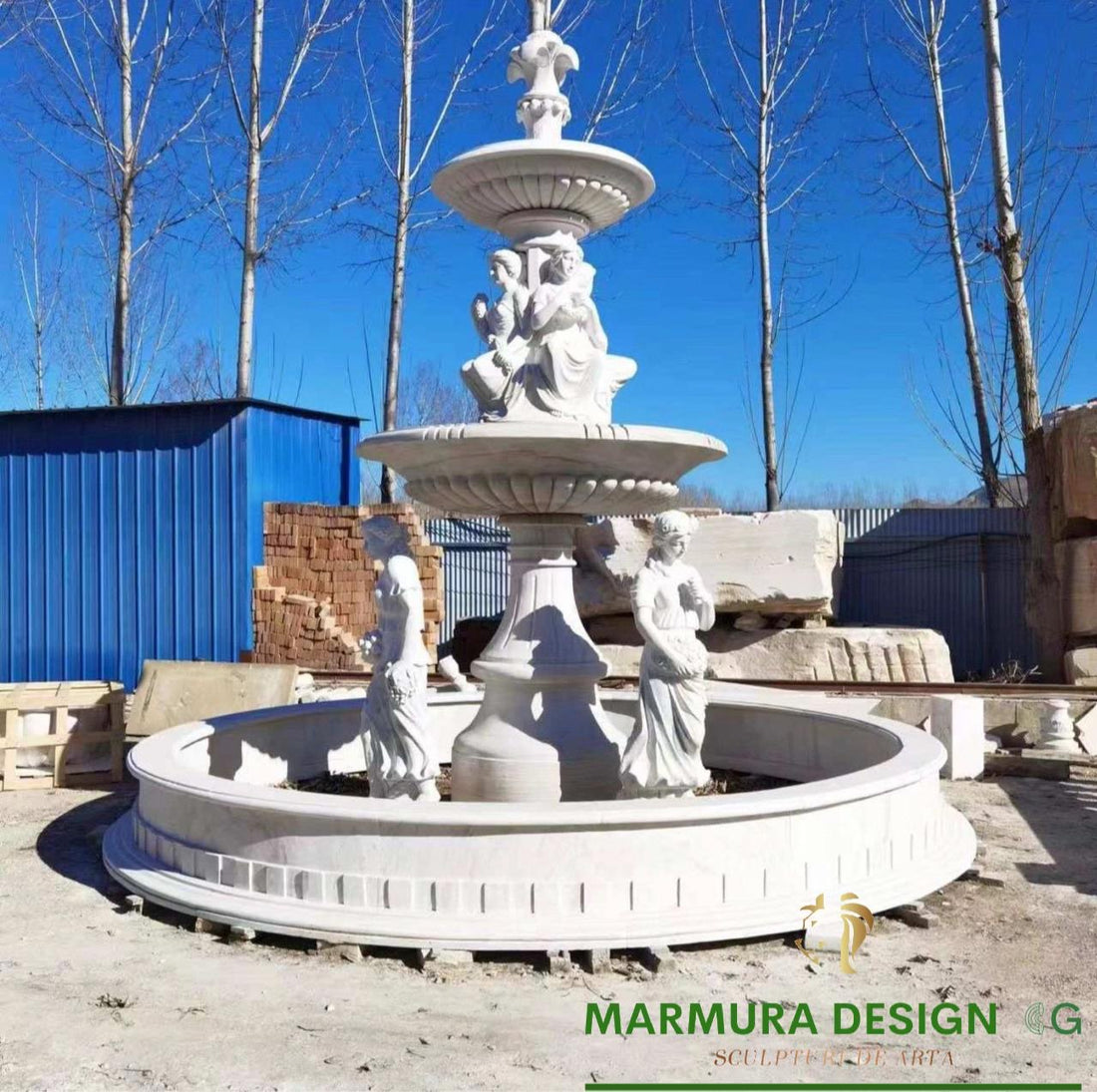 The Three Graces – Monumental Marble Fountain
