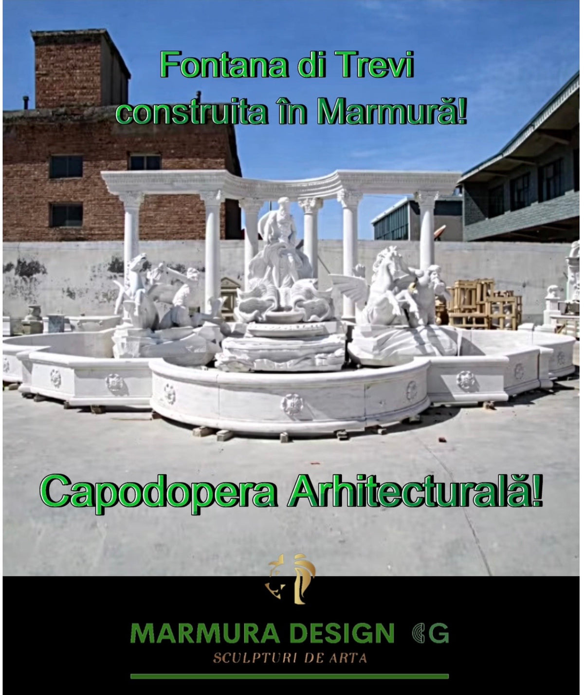 Trevi-Inspired Monumental Marble Fountain – Bespoke Design